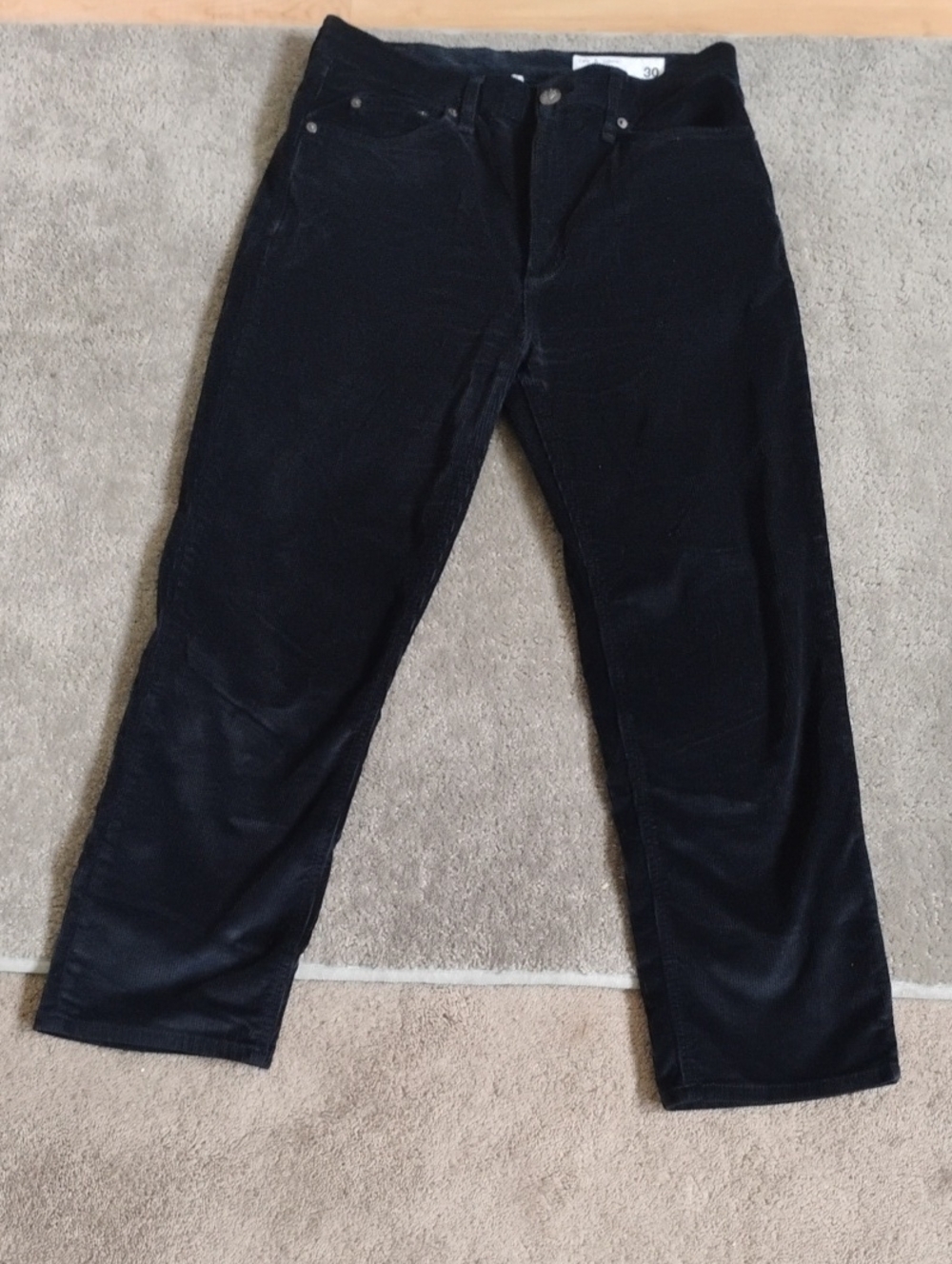 Rag And Bone Black Corduroy Women's Straight Pants.Size 30